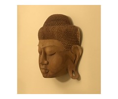 Beautiful Large Indonesian Wooden Carved Mask of Buddha Head | free-classifieds.co.uk - 2