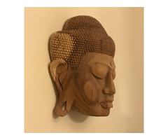 Beautiful Large Indonesian Wooden Carved Mask of Buddha Head | free-classifieds.co.uk - 3