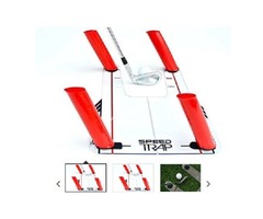EyeLine Golf Speed Trap – Unbreakable Base, Red Speed Rods and Carry Bag - 1