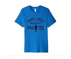 Golfer Mom Summer Vacation Golfing Lady Golf Clubs Ball Tee Premium T-Shirt | free-classifieds.co.uk - 1