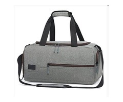 MarsBro Water Resistant Sports Gym Travel Weekender Duffel Bag with Shoe Compartment Grey | free-classifieds.co.uk - 1