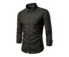 2018 MEN FASHION CASUAL LONG SLEEVED PRINTED SHIRT SLIM FIT MALE SOCIAL BUSINESS DRESS SHIRT BRAND M | free-classifieds.co.uk - 1