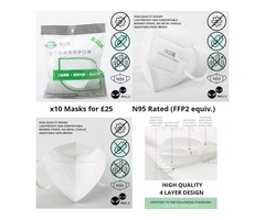 KN95 N95 (FFP2 equiv.) PM2.5 Respirator Masks (10 Pack) | free-classifieds.co.uk - 2