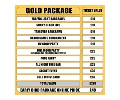 The Gold Package - Sunny Beach Events, Nightlife and Clubs | free-classifieds.co.uk - 1