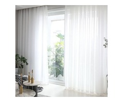 Buy  Soft Breeze White Sheer Curtains-Voila Voile - 1
