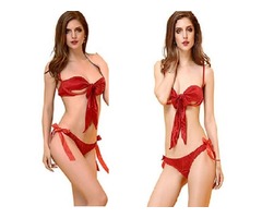  Exotic Lingerie for Valentine Women Red Underwear Set Bow Bra Nightwear | free-classifieds.co.uk - 1