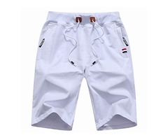 Big Boy’s Casual Shorts Summer Cotton Classic Fit Elastic Waist Shorts with Zipper Pockets - 1