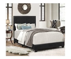 Crown Mark Erin Upholstered Panel Bed in Black, Twin - 1