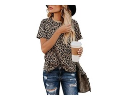 Blooming Jelly Womens Leopard Print Tops Short Sleeve Round Neck Casual T Shirts Tees | free-classifieds.co.uk - 1