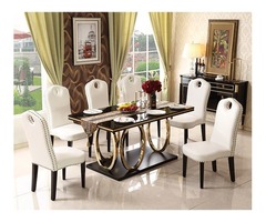 7 Pc Dining room set-Dining Table and 6 Kitchen Dining Chairs - 3