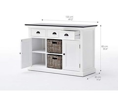 NovaSolo Halifax Contrast Pure White Mahogany Wood Sideboard Dining Buffet With Storage, 3 Drawers A | free-classifieds.co.uk - 3