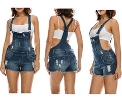TwiinSisters Women’s Destroyed Slim Curvy Pants Stretch Short Overalls  | free-classifieds.co.uk - 1