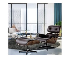 Leather Recliner with Ottoman - 1