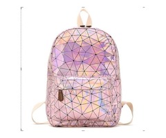 Large Travel Bags Laser Backpack Women Men Girls Bag PU Leather Holographic Backpack. | free-classifieds.co.uk - 1