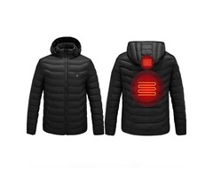 2020 NWE MEN WINTER WARM USB HEATING JACKETS SMART THERMOSTAT PURE COLOR HOODED HEATED. - 1