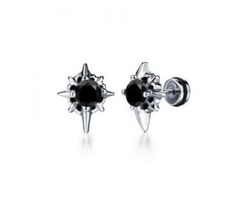 Black Diamond Earring for Men - 1
