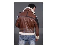 MEN'S B3 BOMBER DARK BROWN REAL LEATHER JACKET | free-classifieds.co.uk - 2
