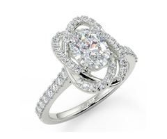 Shop Acacia Halo Engagement Ring with White Gold | free-classifieds.co.uk - 1