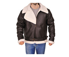 Happy Christmas| Bomber Black Sheepskin Fur Leather Jacket | free-classifieds.co.uk - 1