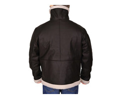 Happy Christmas| Bomber Black Sheepskin Fur Leather Jacket | free-classifieds.co.uk - 2