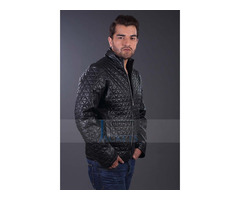 "Happy Christmas" Quilted Eric Northman Leather Jacket | free-classifieds.co.uk - 2