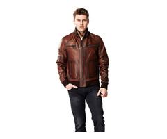 Ferret Antique Brown Classic Bomber Leather Jacket | free-classifieds.co.uk - 1