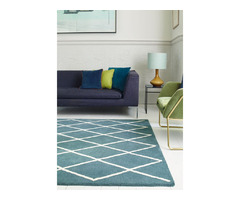 Albany Rug by Asiatic Carpets in Diamond Teal Design - Rugs UK | free-classifieds.co.uk - 1