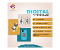 Digital Pet Portraits - Print Canva - 1