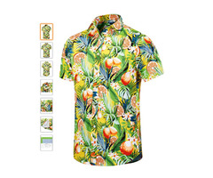  EUOW Men's Hawaiian Shirt Short Sleeves Printed Button Down Summer Beach Dress Shirts | free-classifieds.co.uk - 2