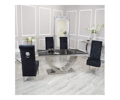Arial Dining | Black Glass| Emma Chairs | free-classifieds.co.uk - 1