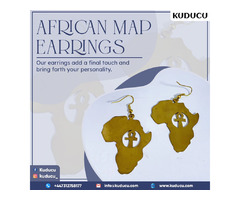 African Map Earrings - 1