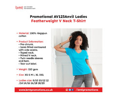 Promotional AV123Anvil Ladies Featherweight V Neck T-Shirt | free-classifieds.co.uk - 1