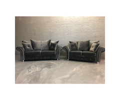 Modern Tuxedo Arm Couch Velvet Upholstered in UK - 1