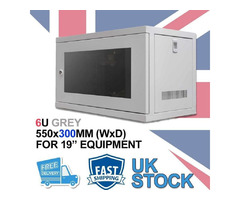 6U 19" 300MM Network Cabinet Data Comms Wall Rack for Patch Panel, Switch, PDU - 1