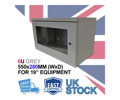 6U 19" 280MM Network Cabinet Data Comms Wall Rack for Patch Panel, Switch, PDU - Non Removable Sides | free-classifieds.co.uk - 1