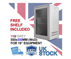 15U 19" 550MM Network Cabinet Data Comms Wall Rack for Patch Panel, Switch, PDU | free-classifieds.co.uk - 1