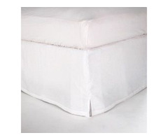 Linen Slit Corners Bed Skirt | Get 10% off for your first purchase | free-classifieds.co.uk - 1