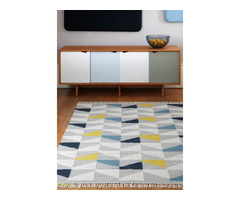 Hackney Rug by Asiatic Carpets in Geo Mustard Design | free-classifieds.co.uk - 1