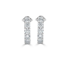 Round Hoop Diamond Earrings for Women | free-classifieds.co.uk - 1