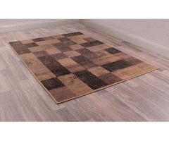Buy Squares Geometric Rugs in Taupe Brown | free-classifieds.co.uk - 1