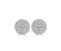 Round Halo Diamond Earrings | free-classifieds.co.uk - 1