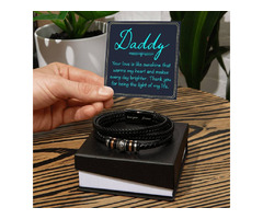 Men's 'Love You Forever' Bracelet | Daddy Personalised Message | Thoughtful Gift for Him | free-classifieds.co.uk - 1