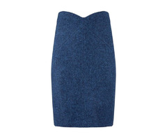Victoria Harris Plain Tweed Skirt in Blue Color | free-classifieds.co.uk - 1