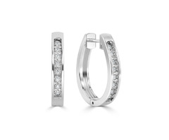 Dazzling Round Hoop Diamond Earrings for Sale | free-classifieds.co.uk - 1