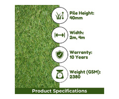 Say Goodbye to Grass Troubles: Low-Maintenance Velvet 40mm Artificial Turf with 10-Year Guarantee | free-classifieds.co.uk - 2