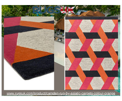 Camden Rug by Asiatic carpets in Orange Colour