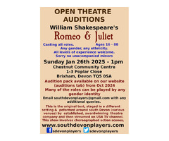 Open Theatre Auditions: William Shakespeare's Romeo & Juliet