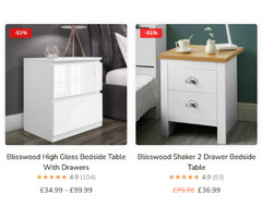 Blisswood Bedside Table in UK- Stylish & Functional Bedroom Furniture