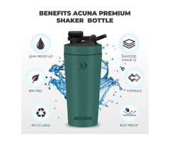 Acuna Stainless Steel Shaker Bottle – 600ml | Durable, Leakproof & BPA-Free | free-classifieds.co.uk - 2