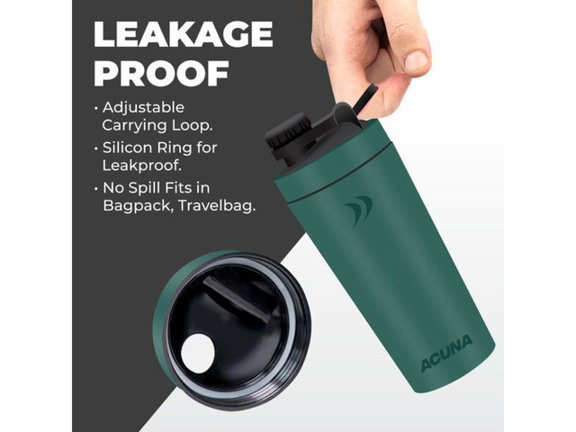 Acuna Stainless Steel Shaker Bottle – 600ml | Durable, Leakproof & BPA-Free | free-classifieds.co.uk - Image 3 of 8